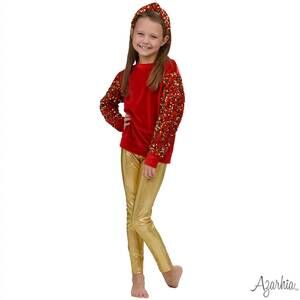 NEW AZARHIA girls shimmer leggings in gold